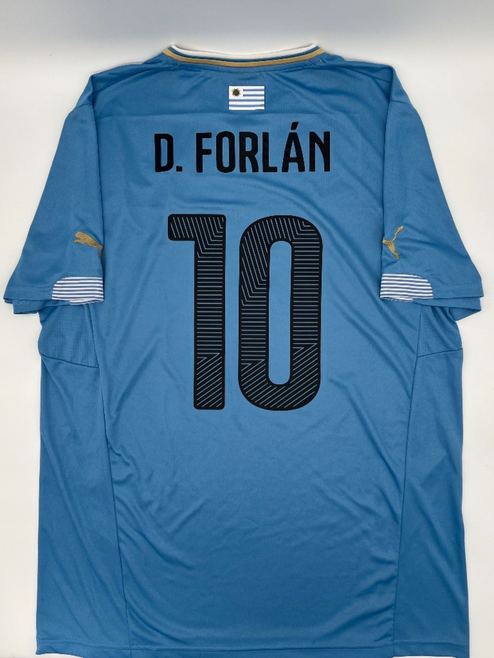 Uruguay 2014/2015 Home Forlán #10 Authentic PUMA Jersey XL Blue Gold White